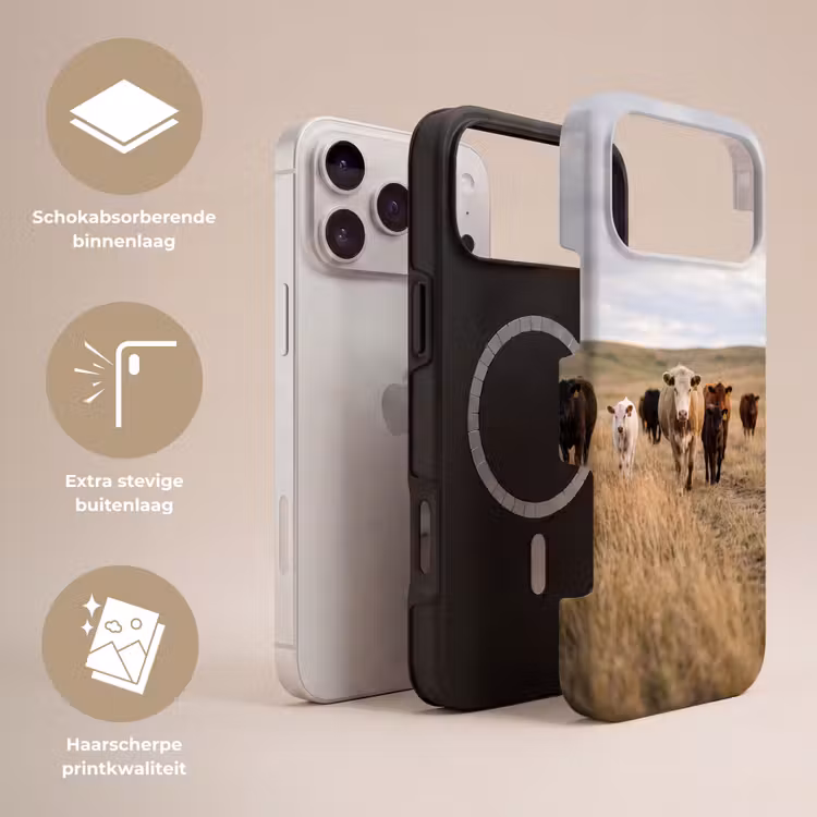Telefoonhoesje Toughcase - Runderen - Kudde - Landschap - Weide - Rustig — 3