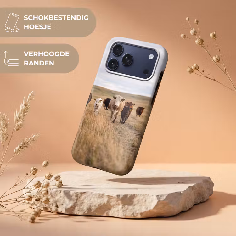 Telefoonhoesje Toughcase - Runderen - Kudde - Landschap - Weide - Rustig — 5