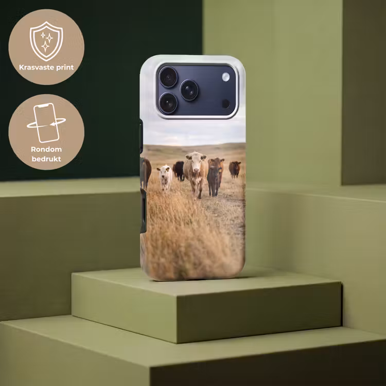 Telefoonhoesje Toughcase - Runderen - Kudde - Landschap - Weide - Rustig — 7