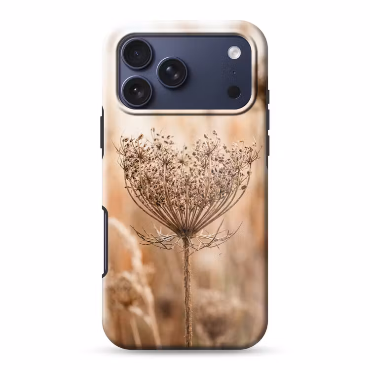 Telefoonhoesje Toughcase - Schermbloem - Droogbloem - Winter - Beige - Minimalistisch