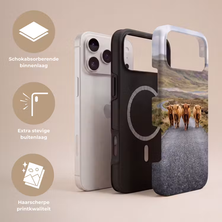 Telefoonhoesje Toughcase - Schotse Hooglanders - Weg - Landschap - Kudde — 3