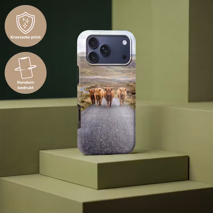 Telefoonhoesje Toughcase - Schotse Hooglanders - Weg - Landschap - Kudde — 7