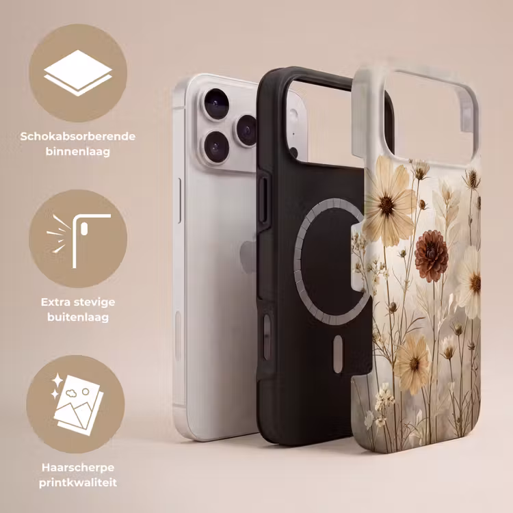 Telefoonhoesje Toughcase - Wilde bloemen - Botanisch - Vintage - Natuur - Rustiek — 3