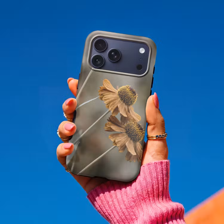 Telefoonhoesje Toughcase - Zonnehoed - Droogbloemen - Geel - Warm — 2