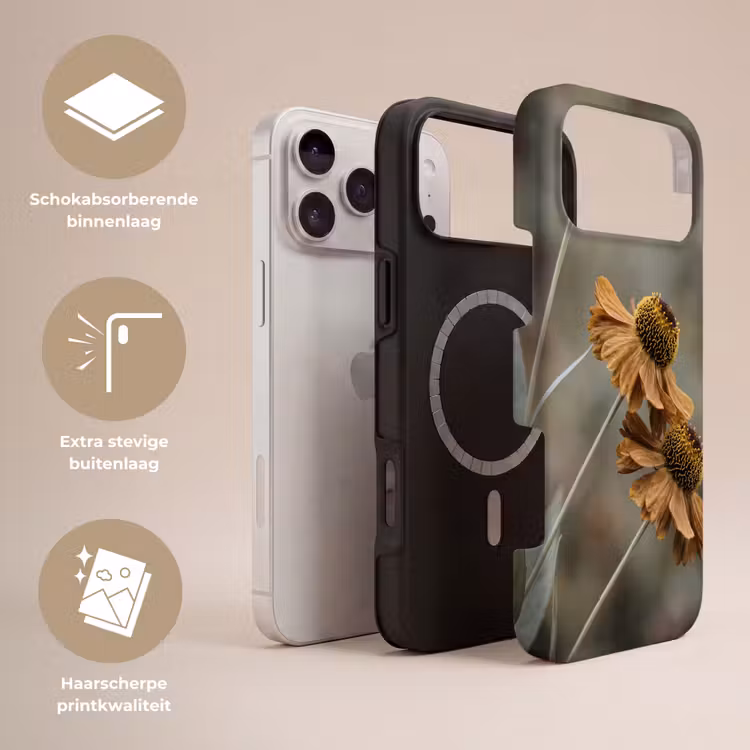 Telefoonhoesje Toughcase - Zonnehoed - Droogbloemen - Geel - Warm — 3