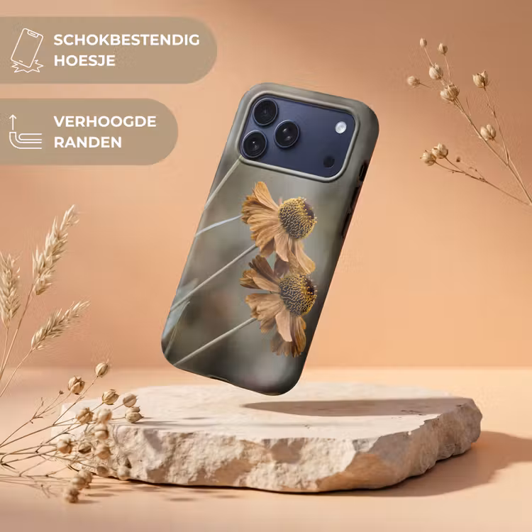Telefoonhoesje Toughcase - Zonnehoed - Droogbloemen - Geel - Warm — 5