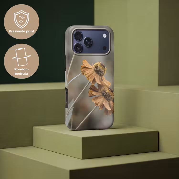 Telefoonhoesje Toughcase - Zonnehoed - Droogbloemen - Geel - Warm — 7