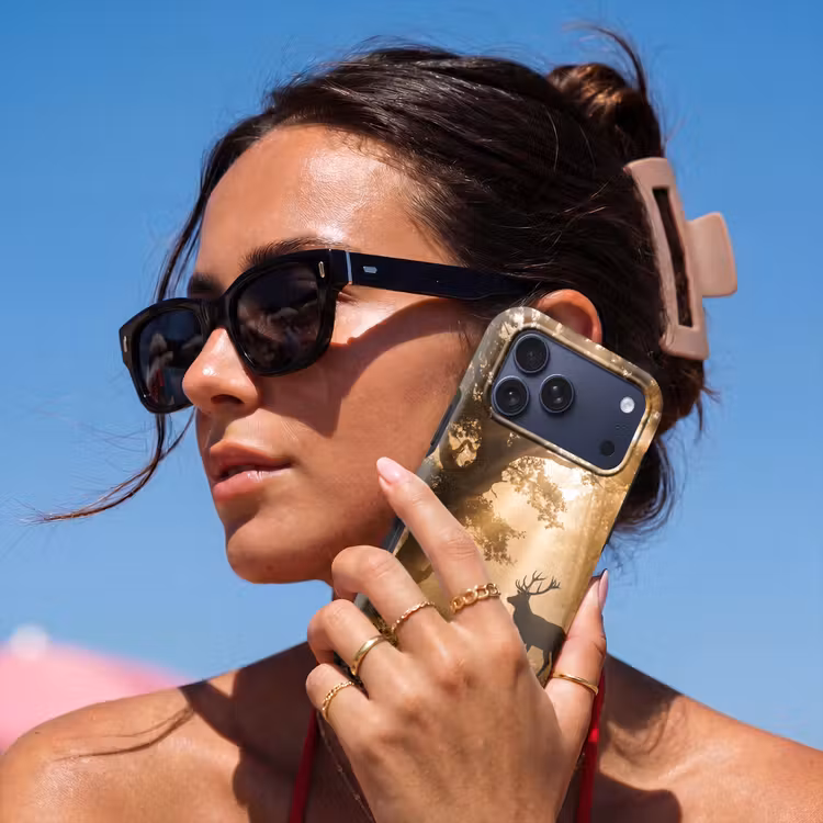 Telefoonhoesje Toughcase - Hert - Bos - Mistig - Natuur - Goud — 6