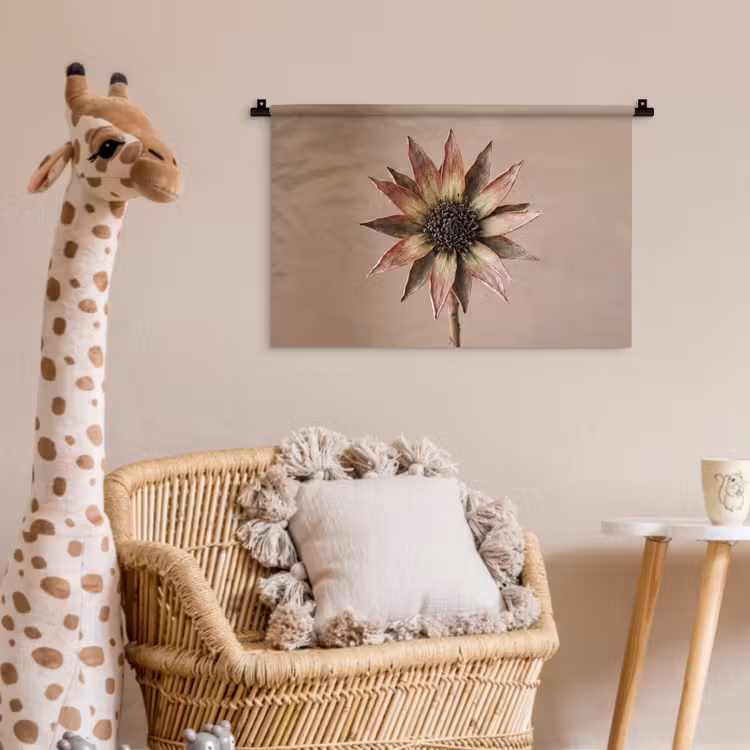 Wandkleed - Droogbloem - Protea - Vintage - Beige - Rustiek — 5