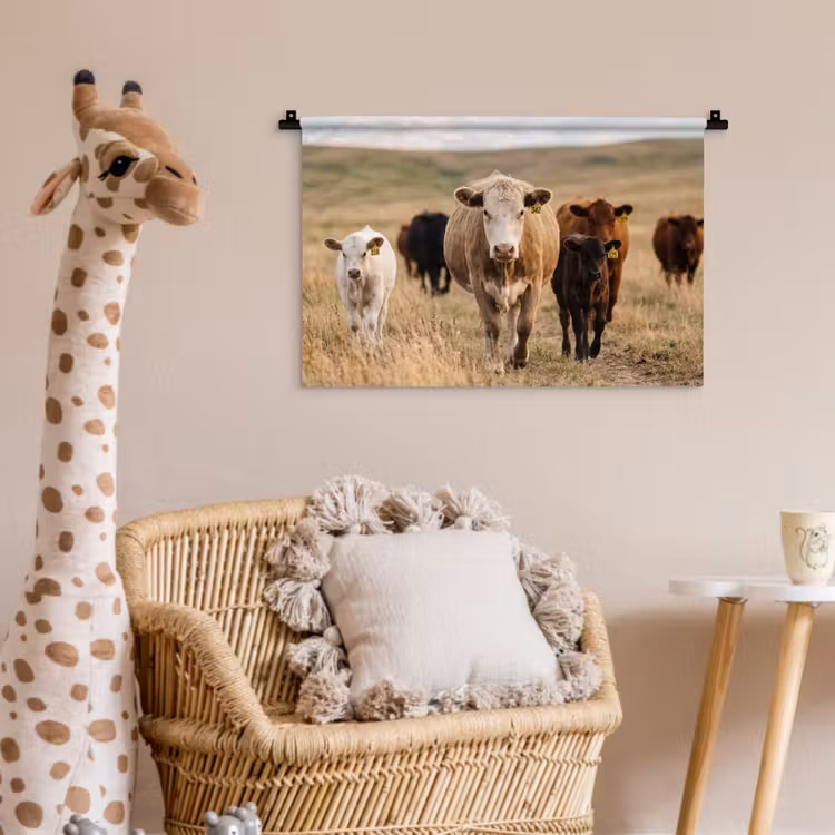 Wandkleed - Runderen - Kudde - Landschap - Weide - Rustig — 5