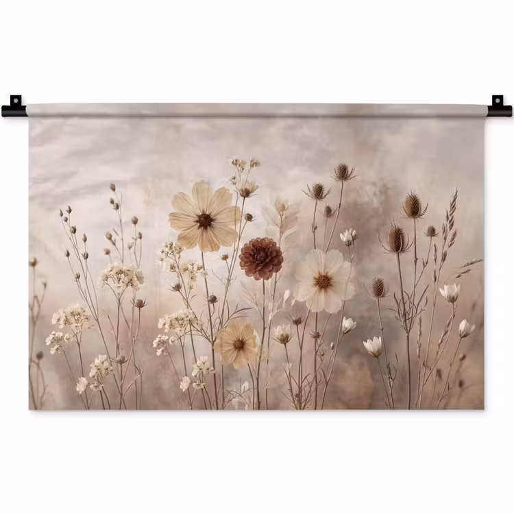 Wandkleed - Wilde bloemen - Botanisch - Vintage - Natuur - Rustiek