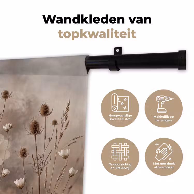 Wandkleed - Wilde bloemen - Botanisch - Vintage - Natuur - Rustiek — 3