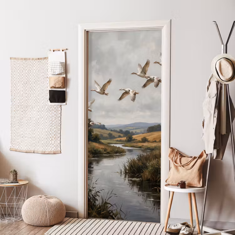 Deursticker - Eenden - Rivier - Landschap - Vlucht - Nostalgisch — 8