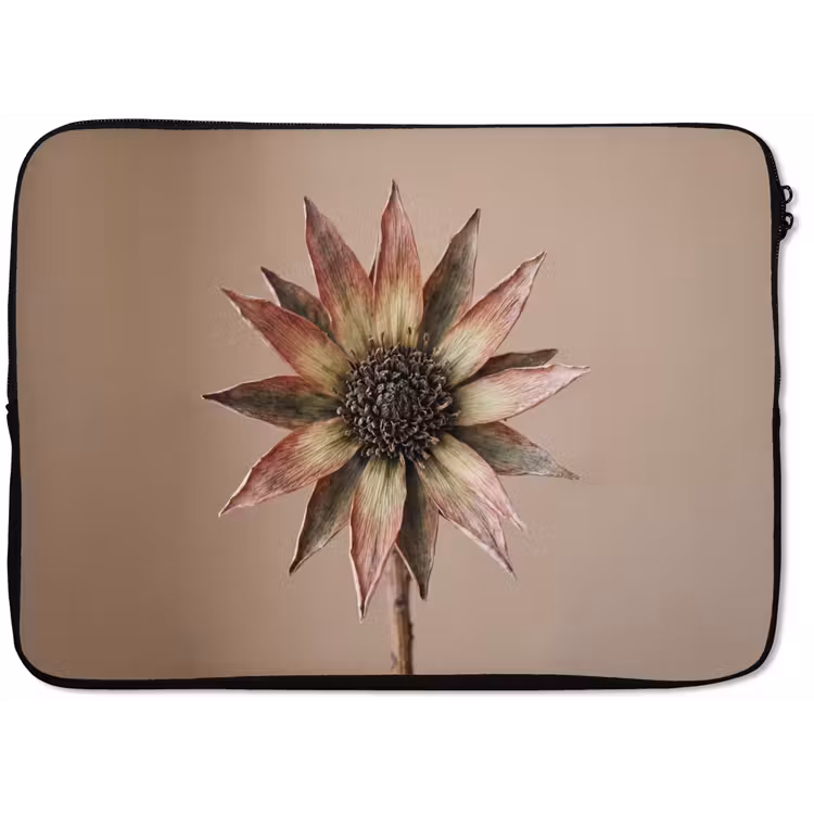 Laptophoes - Droogbloem - Protea - Vintage - Beige - Rustiek