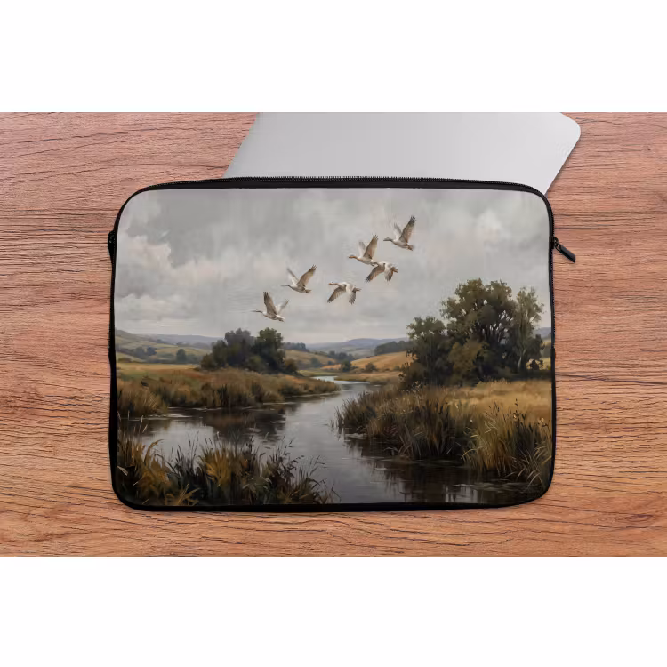 Laptophoes - Eenden - Rivier - Landschap - Vlucht - Nostalgisch — 2