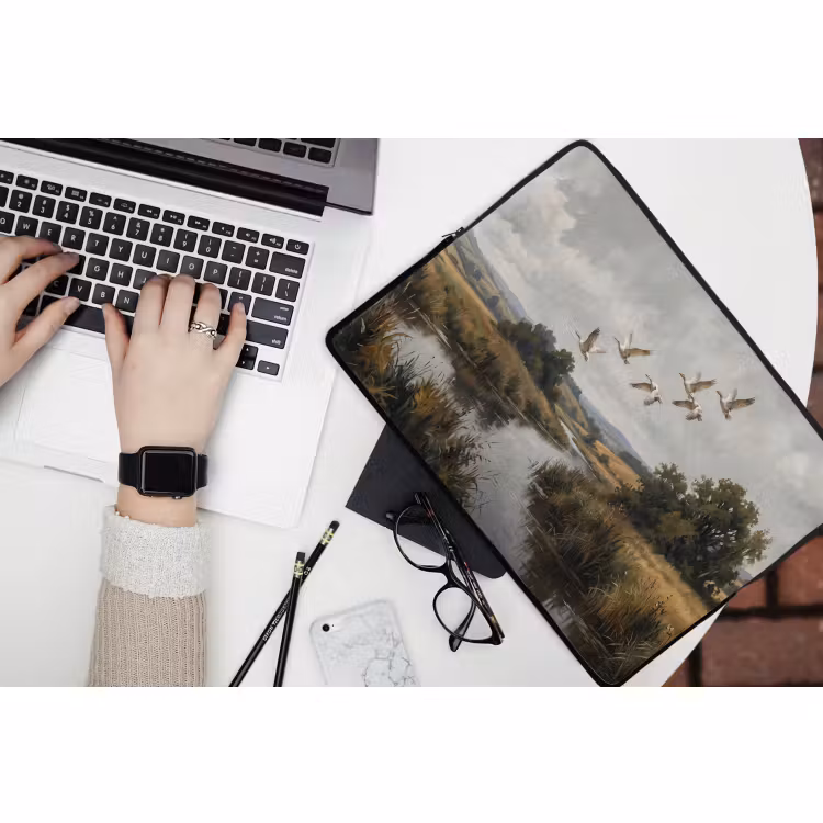 Laptophoes - Eenden - Rivier - Landschap - Vlucht - Nostalgisch — 3