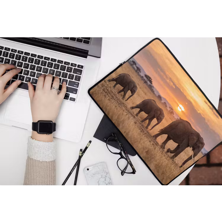 Laptophoes - Olifanten - Savanne - Zonsondergang - Afrika - Warm — 3