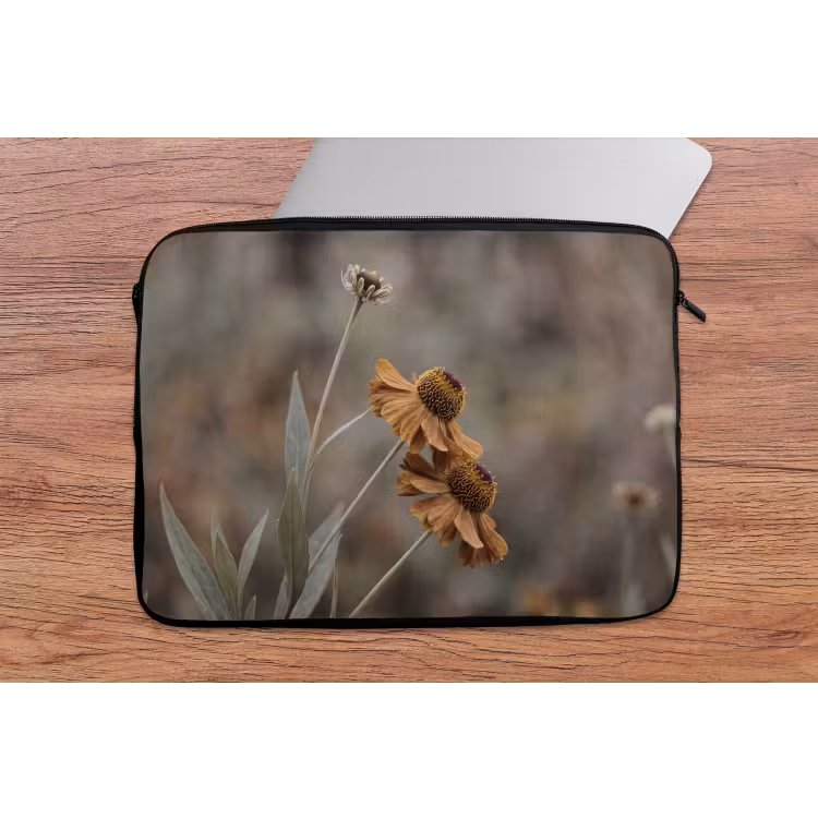 Laptophoes - Zonnehoed - Droogbloemen - Geel - Warm — 2