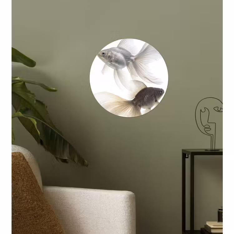 Behangcirkel - Goudvissen - Modern - Wit — 3