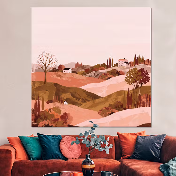 Forex - Heuvellandschap - Grafisch - Terracotta — 3