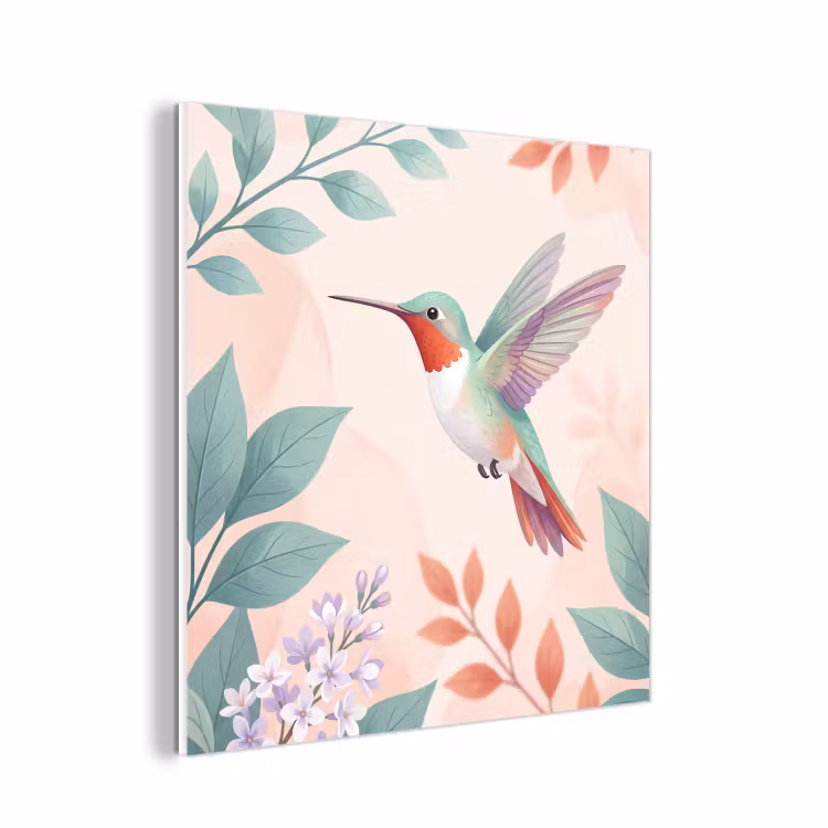 Forex - Kolibrie - Vliegen - Natuur - Illustratie - Kleurrijk — 1