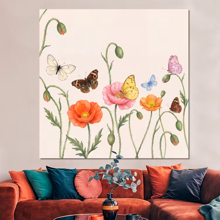Forex - Vlinders - Klaprozen - Illustratie - Kleurrijk — 3
