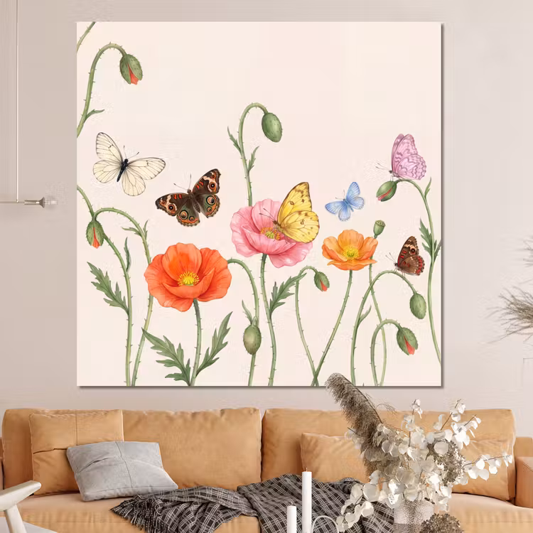 Forex - Vlinders - Klaprozen - Illustratie - Kleurrijk — 4
