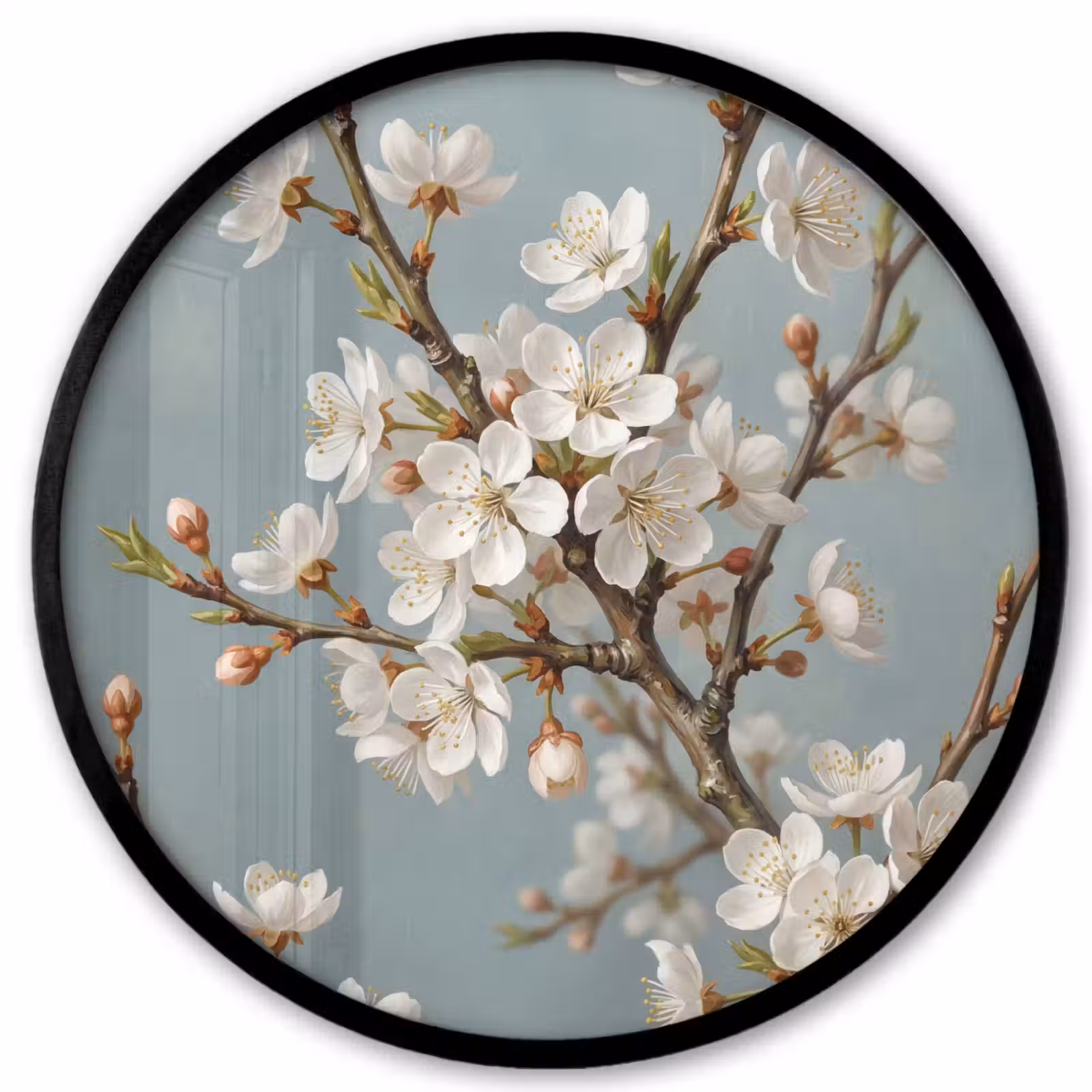 Ronde fotolijst - Botanisch - Stilleven - Blauw — 1