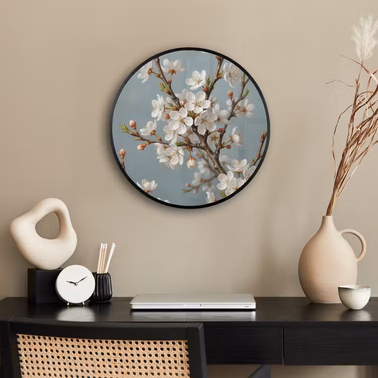 Ronde fotolijst - Botanisch - Stilleven - Blauw — 3