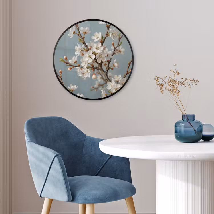 Ronde fotolijst - Botanisch - Stilleven - Blauw — 4