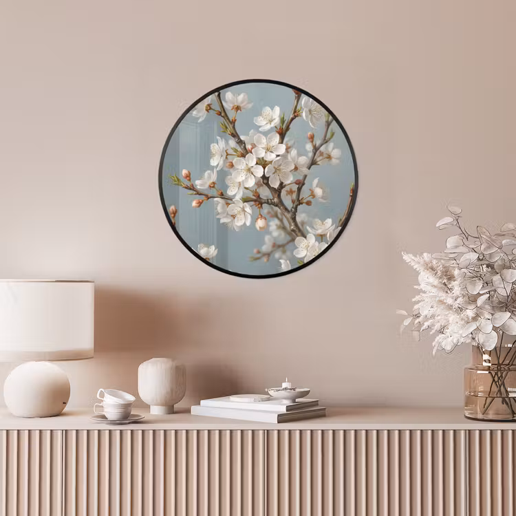 Ronde fotolijst - Botanisch - Stilleven - Blauw — 5
