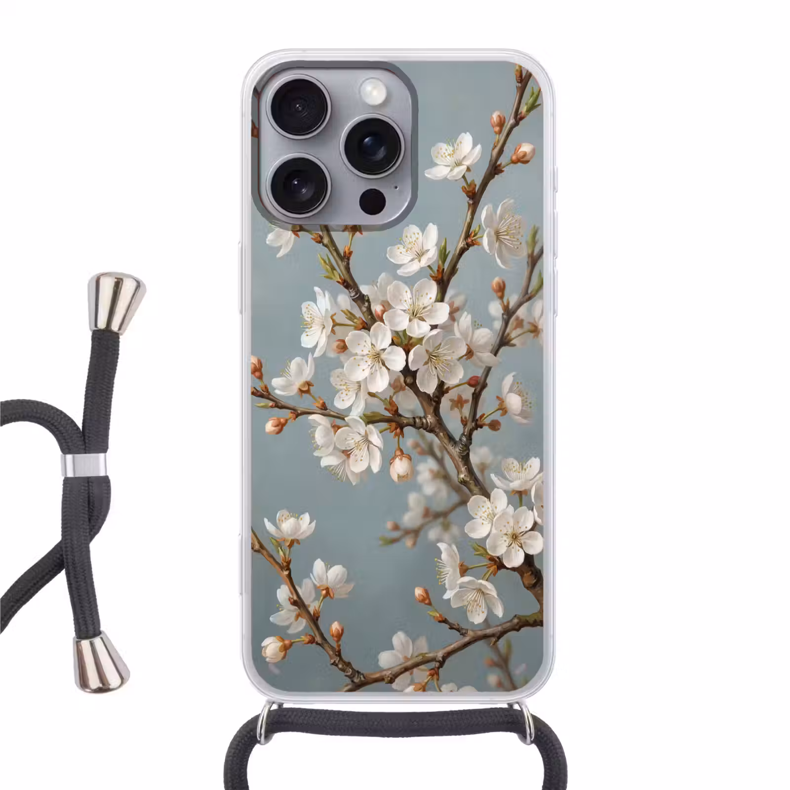 Telefoonhoesje met koord - Botanisch - Stilleven - Blauw — 1