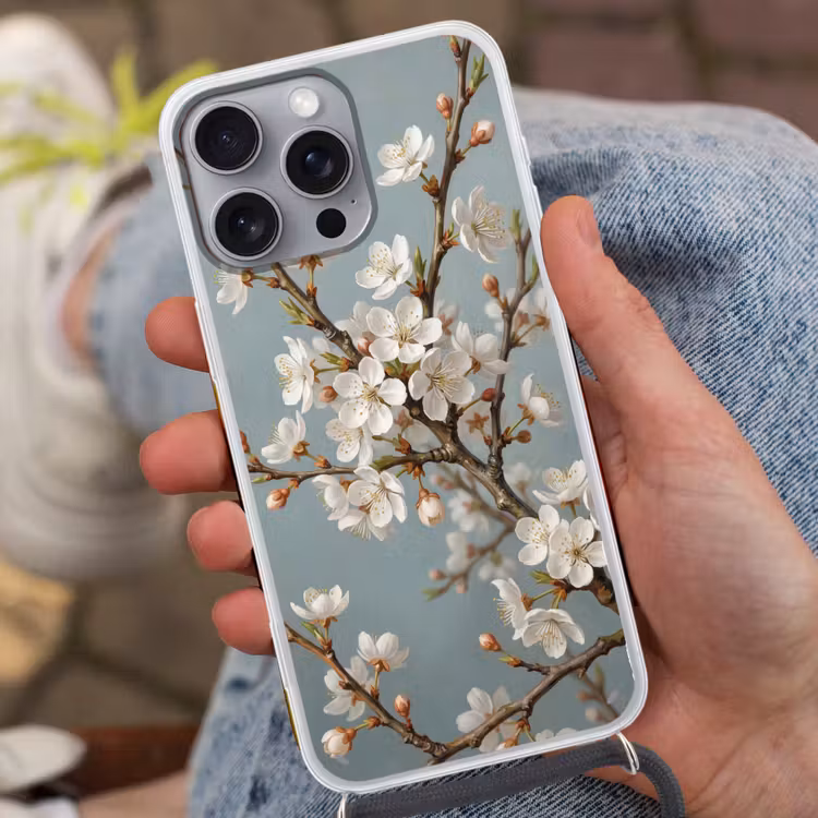 Telefoonhoesje met koord - Botanisch - Stilleven - Blauw — 2