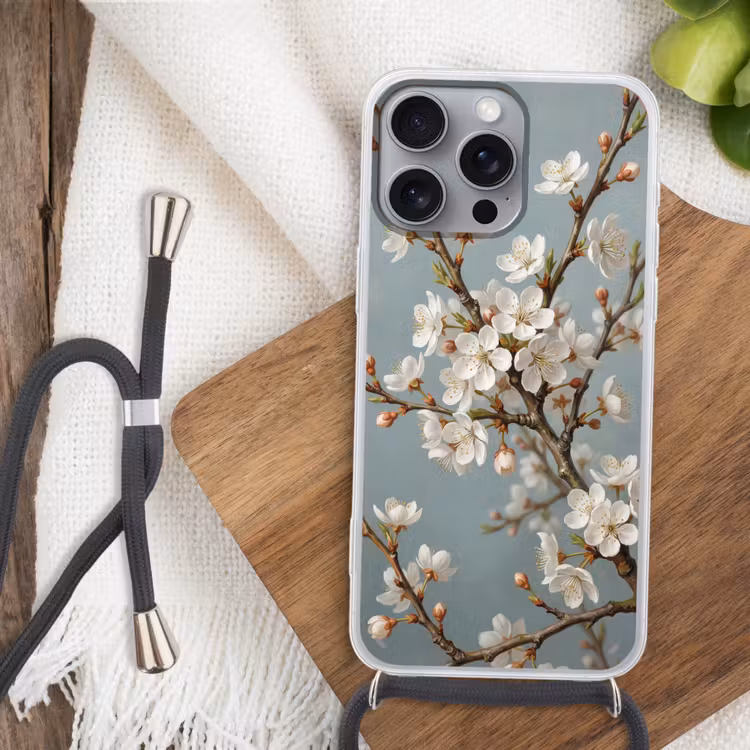 Telefoonhoesje met koord - Botanisch - Stilleven - Blauw — 3