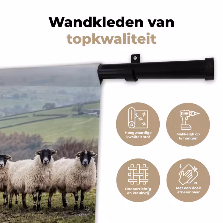 Wandkleed - Schapen - Rij - Weide - Dieren - Platteland — 3