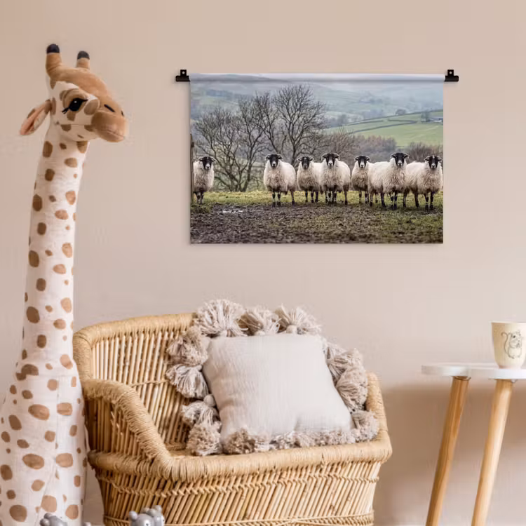 Wandkleed - Schapen - Rij - Weide - Dieren - Platteland — 5