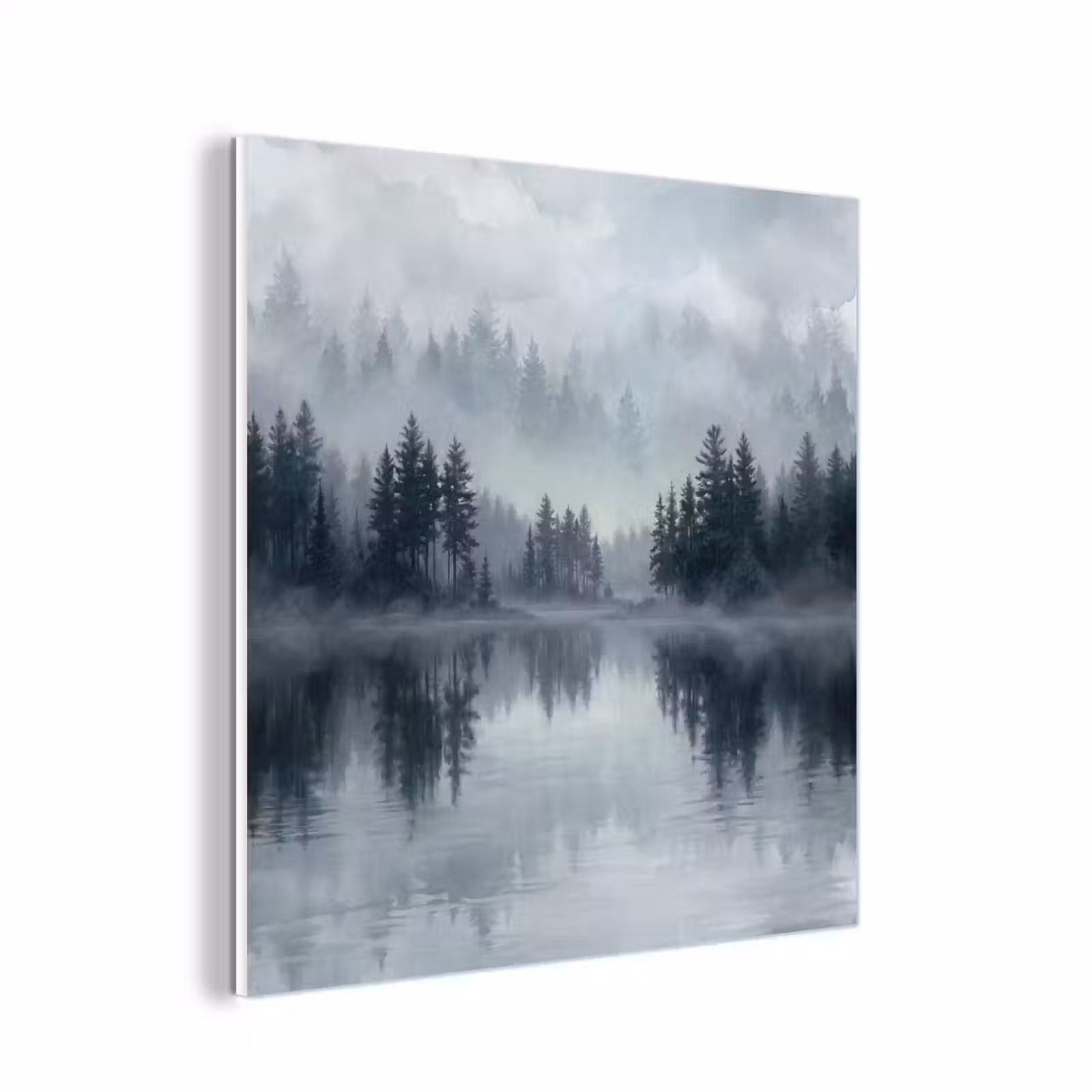 Forex - Bos - Meer - Mist - Natuur - Grijs — 1