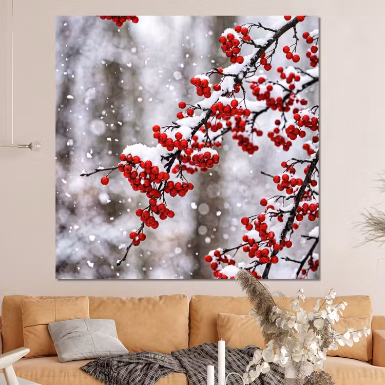 Forex - Bessen - Takken - Sneeuw - Winter - Kleurrijk — 4