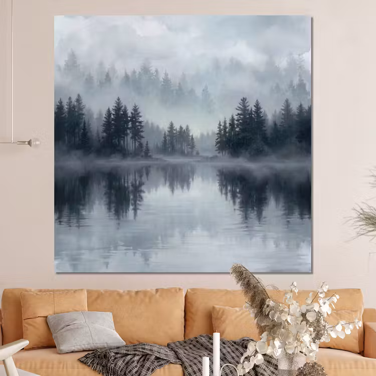 Forex - Bos - Meer - Mist - Natuur - Grijs — 4