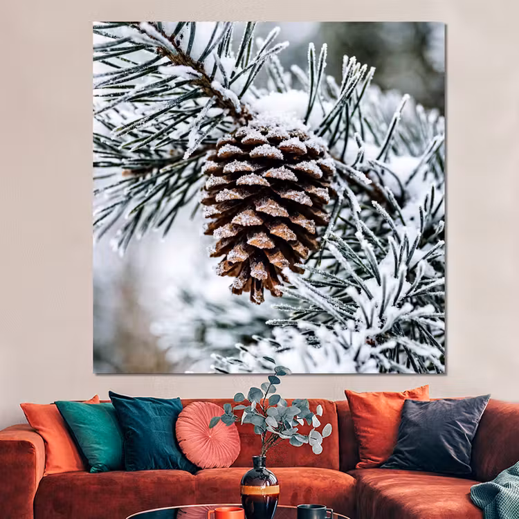 Forex - Dennenappel - Tak - Sneeuw - Winter - Sfeervol — 3