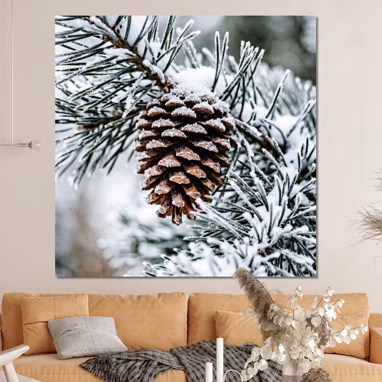 Forex - Dennenappel - Tak - Sneeuw - Winter - Sfeervol — 4