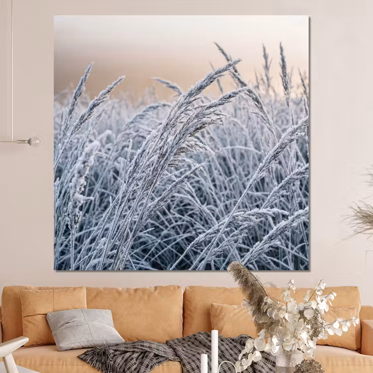 Forex - Rijp - Gras - Kristallen - Winter - Minimalistisch — 4