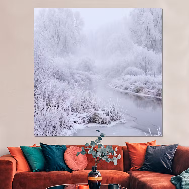Forex - Rivier - Sneeuw - Bos - Winter - Schilderachtig — 3