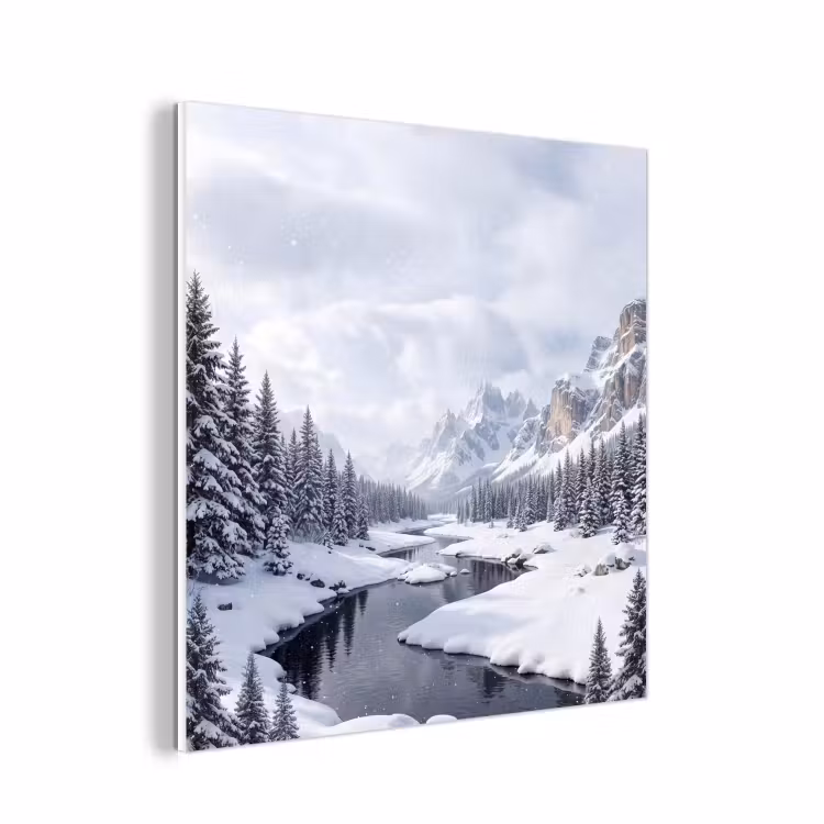 Forex - Sneeuwlandschap - Bergen - Rivier - Winter — 1