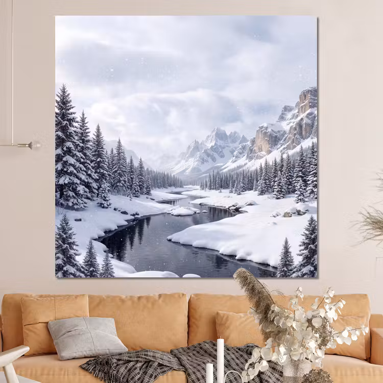 Forex - Sneeuwlandschap - Bergen - Rivier - Winter — 4