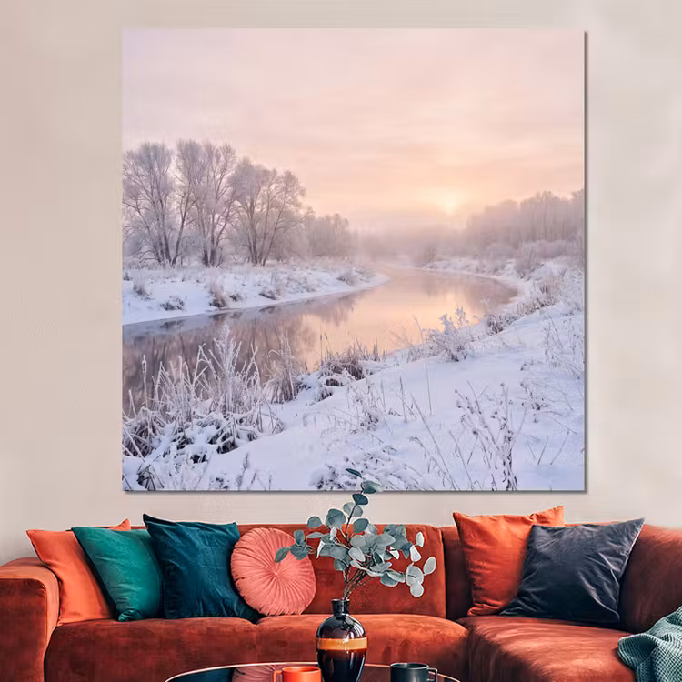 Forex - Rivier - Winter - Landschap - Sneeuw - Zonsopgang — 3
