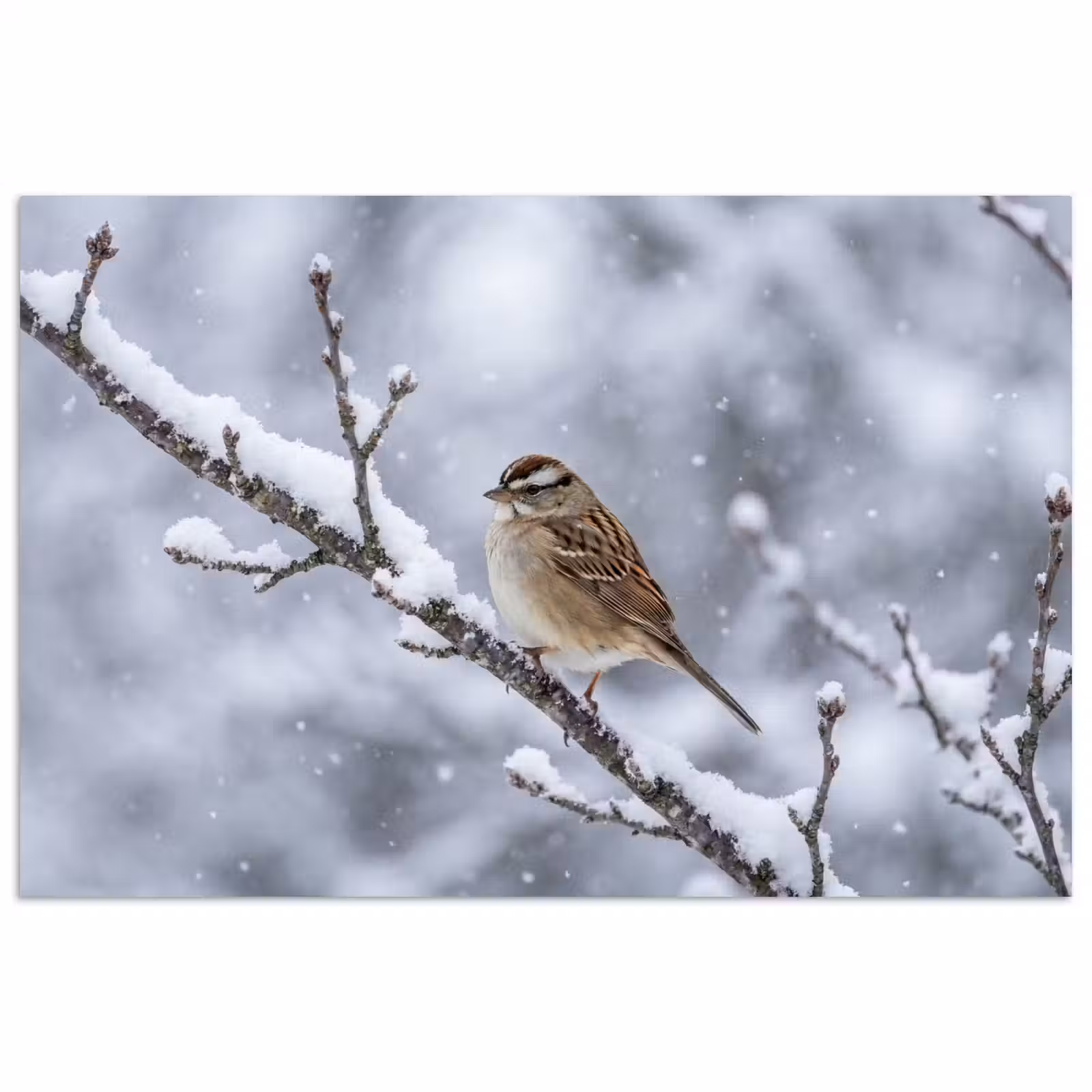 Poster - Vogel - Tak - Sneeuw - Winter — 1