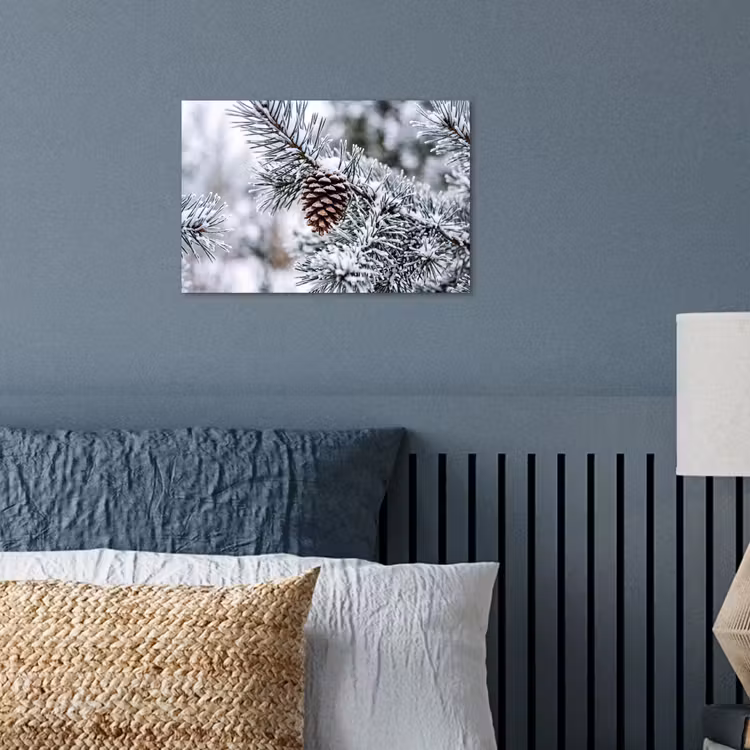 Poster - Dennenappel - Tak - Sneeuw - Winter - Sfeervol — 3