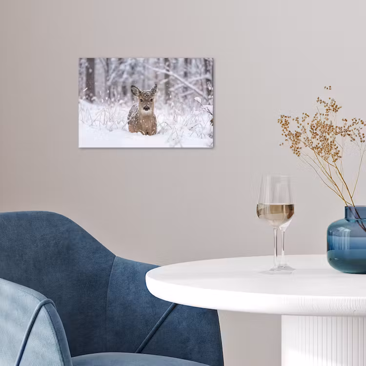 Poster - Hert - Sneeuw - Bos - Dieren - Vertederend — 4
