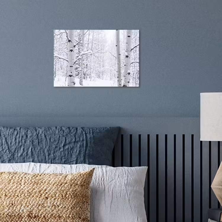 Poster - Berkenbomen - Sneeuw - Winter - Bos - Wit — 3